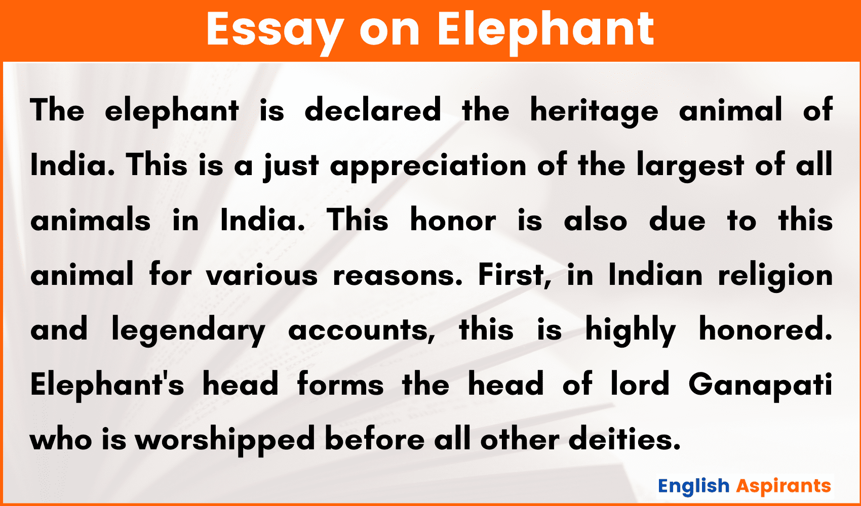essay on elephant in short
