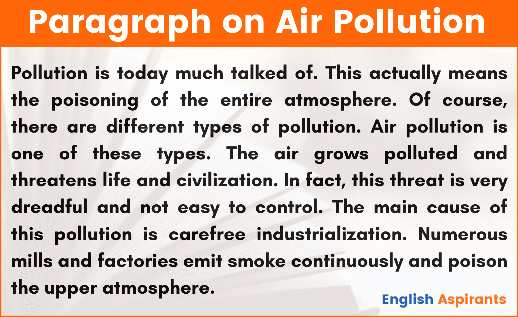 air pollution topic sentence thesis