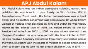 my role model essay apj abdul kalam