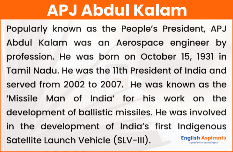 200 words essay on apj abdul kalam