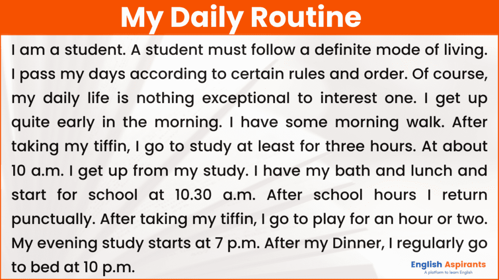 daily routine short essay