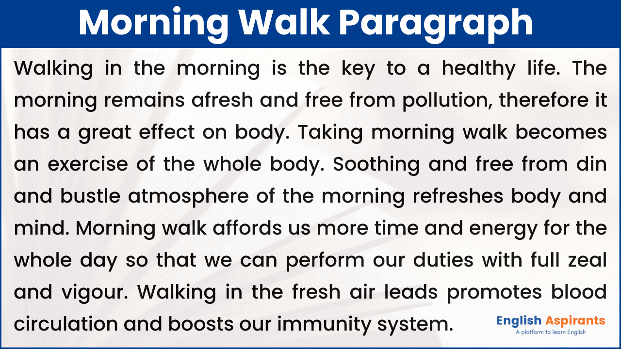 essay on morning walk in english for class 5