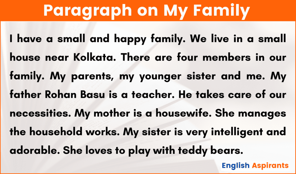 paragraph writing on my family for class 5