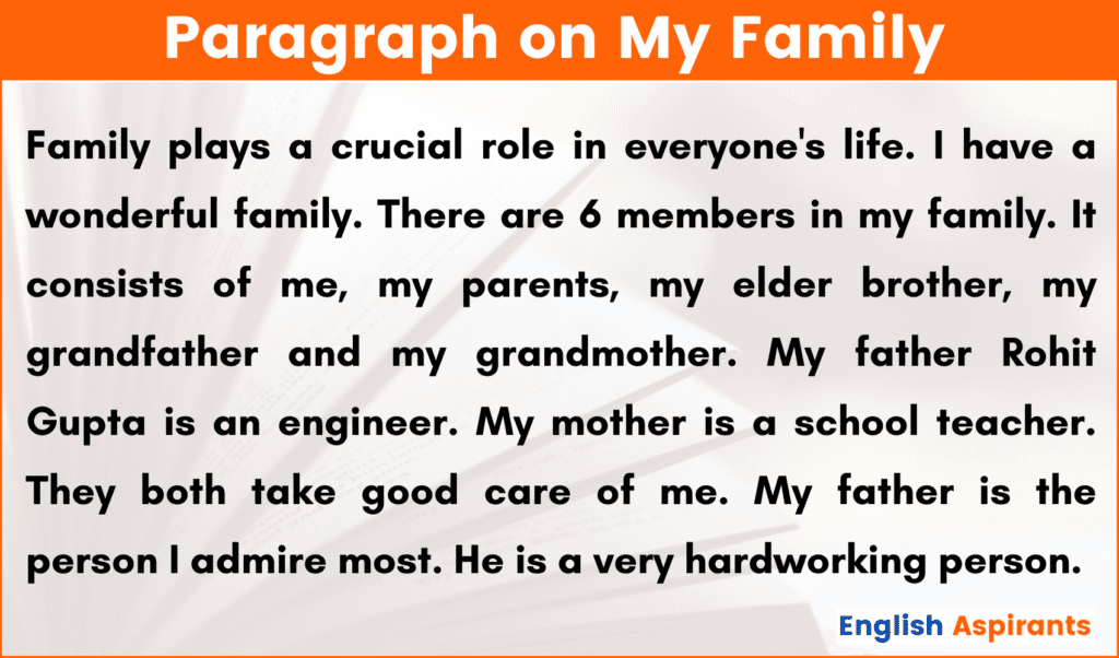 one paragraph essay about family