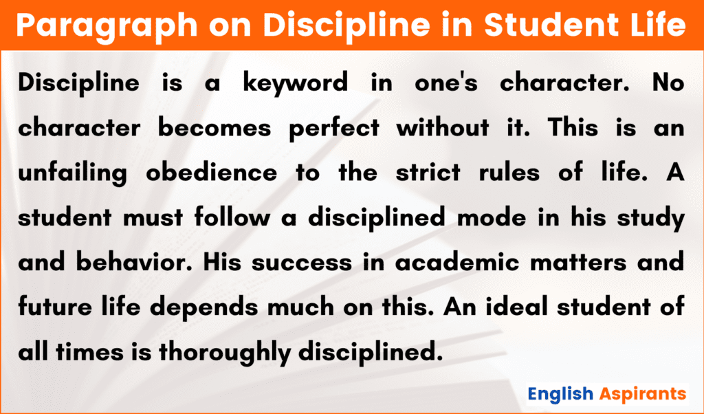 Paragraph on Discipline in Student Life