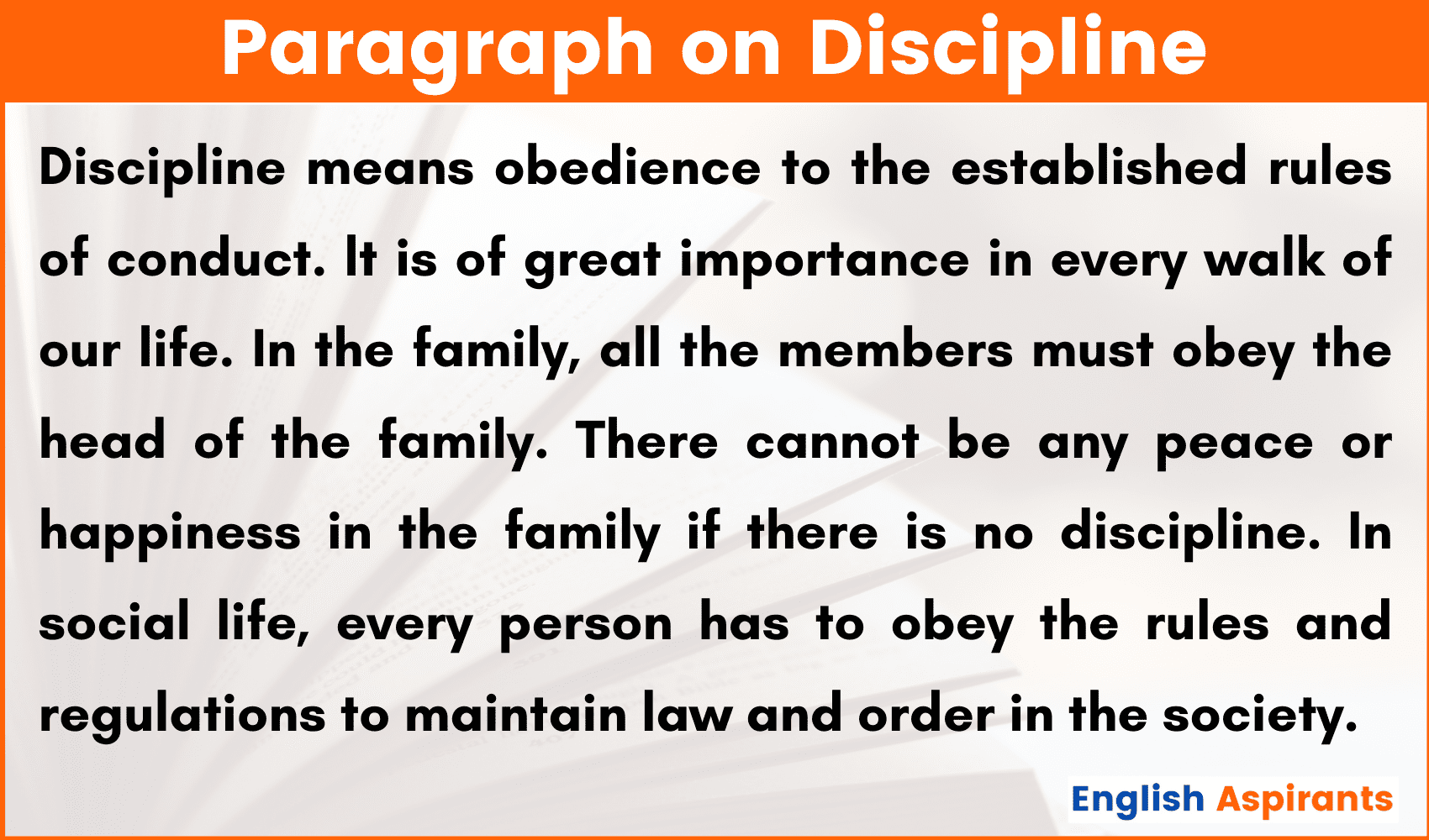 essay on the discipline in english