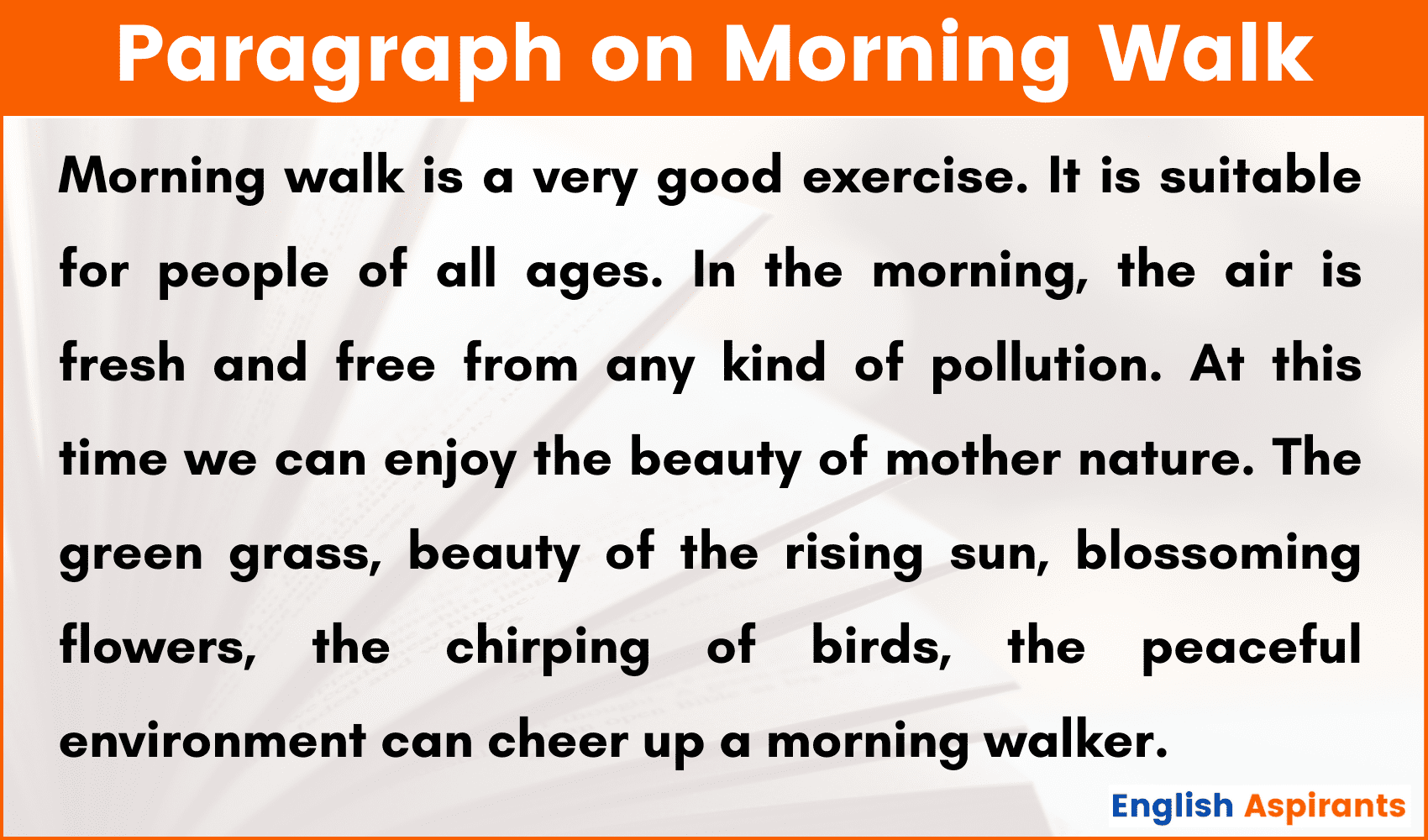 morning walk essay 50 words