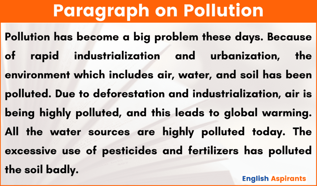 Paragraph on Pollution in English