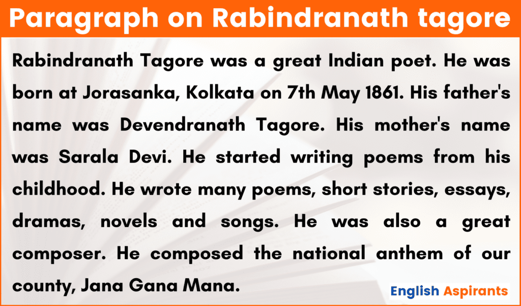 Paragraph on Rabindranath Tagore: 100 words