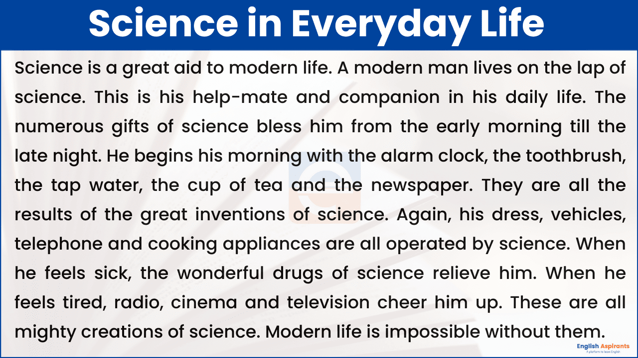 Science in Everyday Life Paragraph