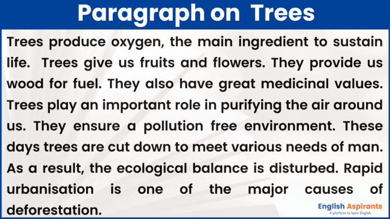 essay on trees 80 words