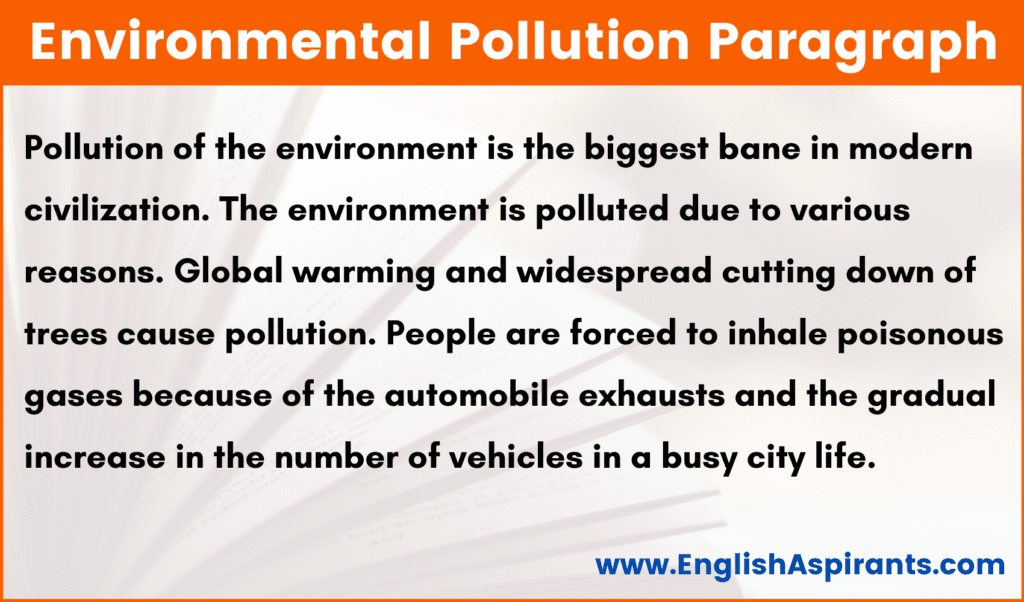 Environmental Pollution Paragraph