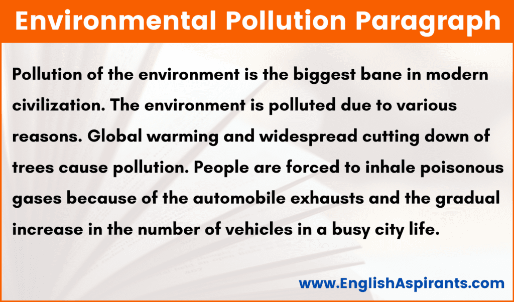 environmental pollution essay 200 words in english