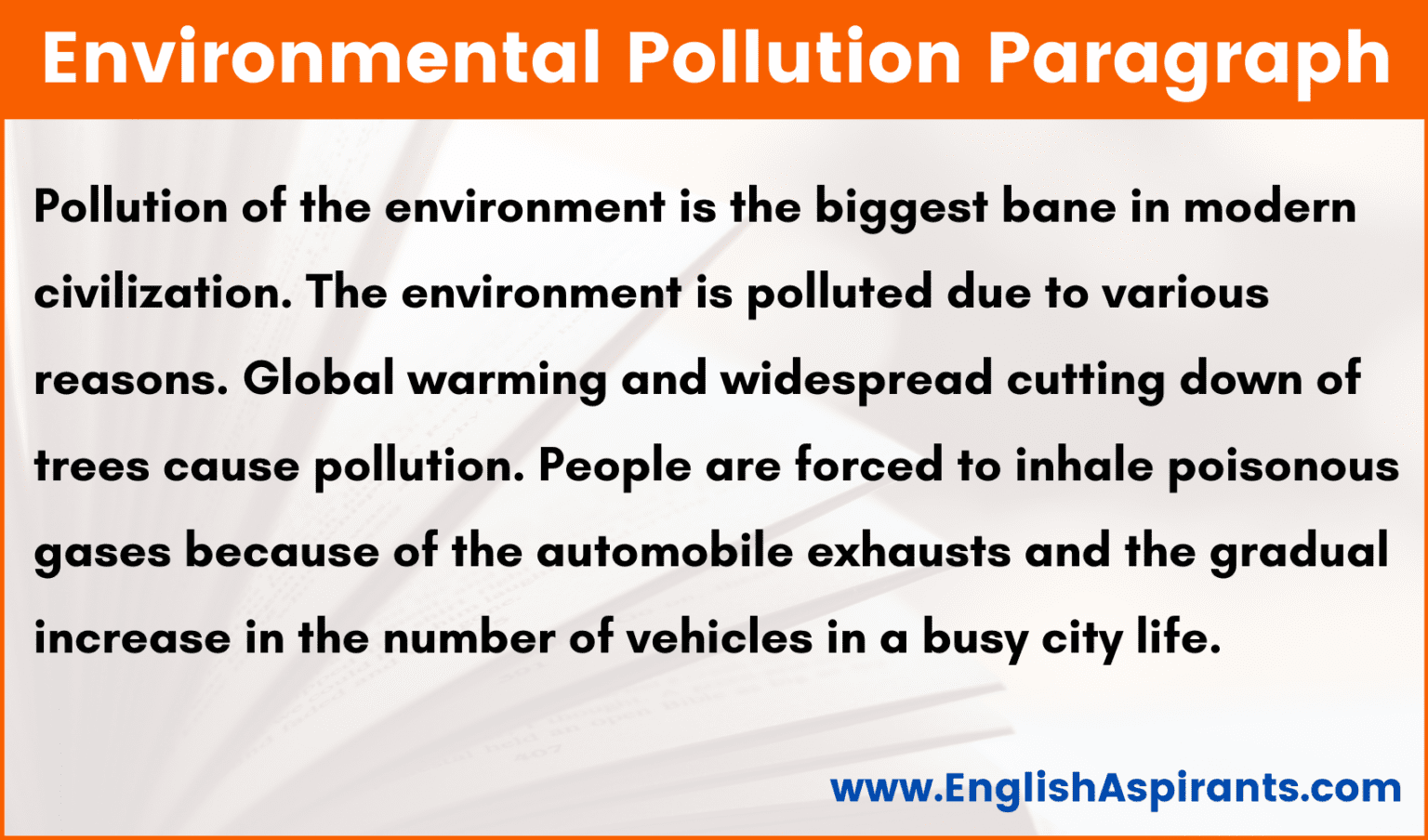 Environmental Pollution Paragraph | 100, 150, 200, 250 Words