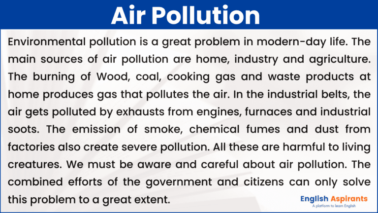 Air Pollution Paragraph In English [100, 150, 200, 250 Words]