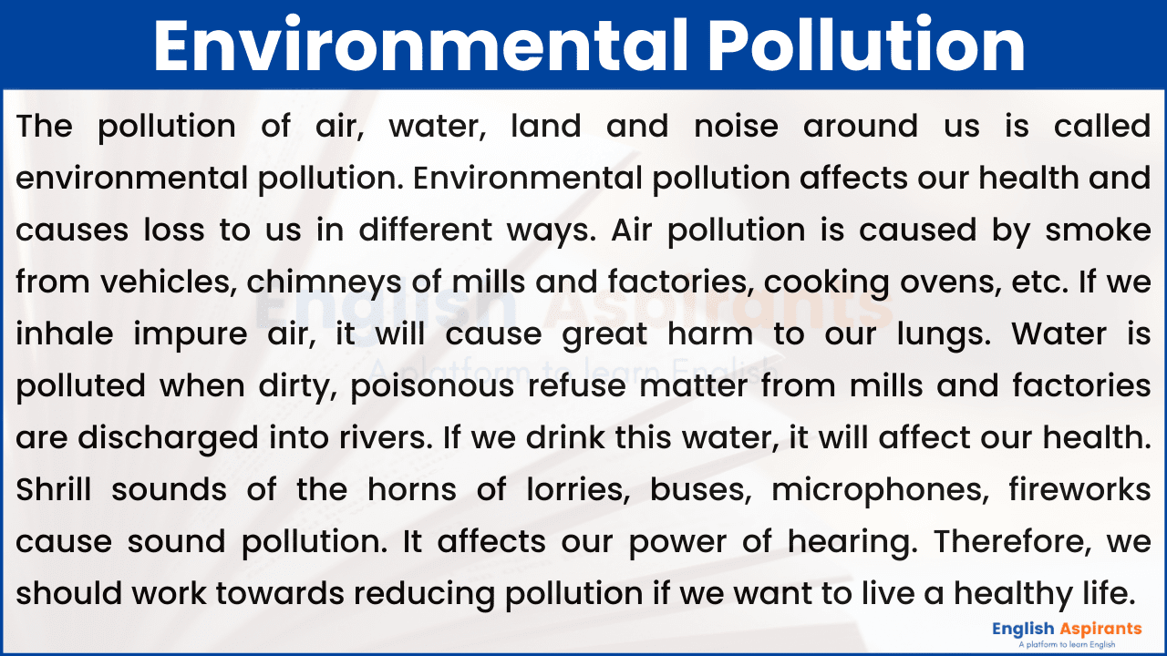 essay on environmental pollution for class 7