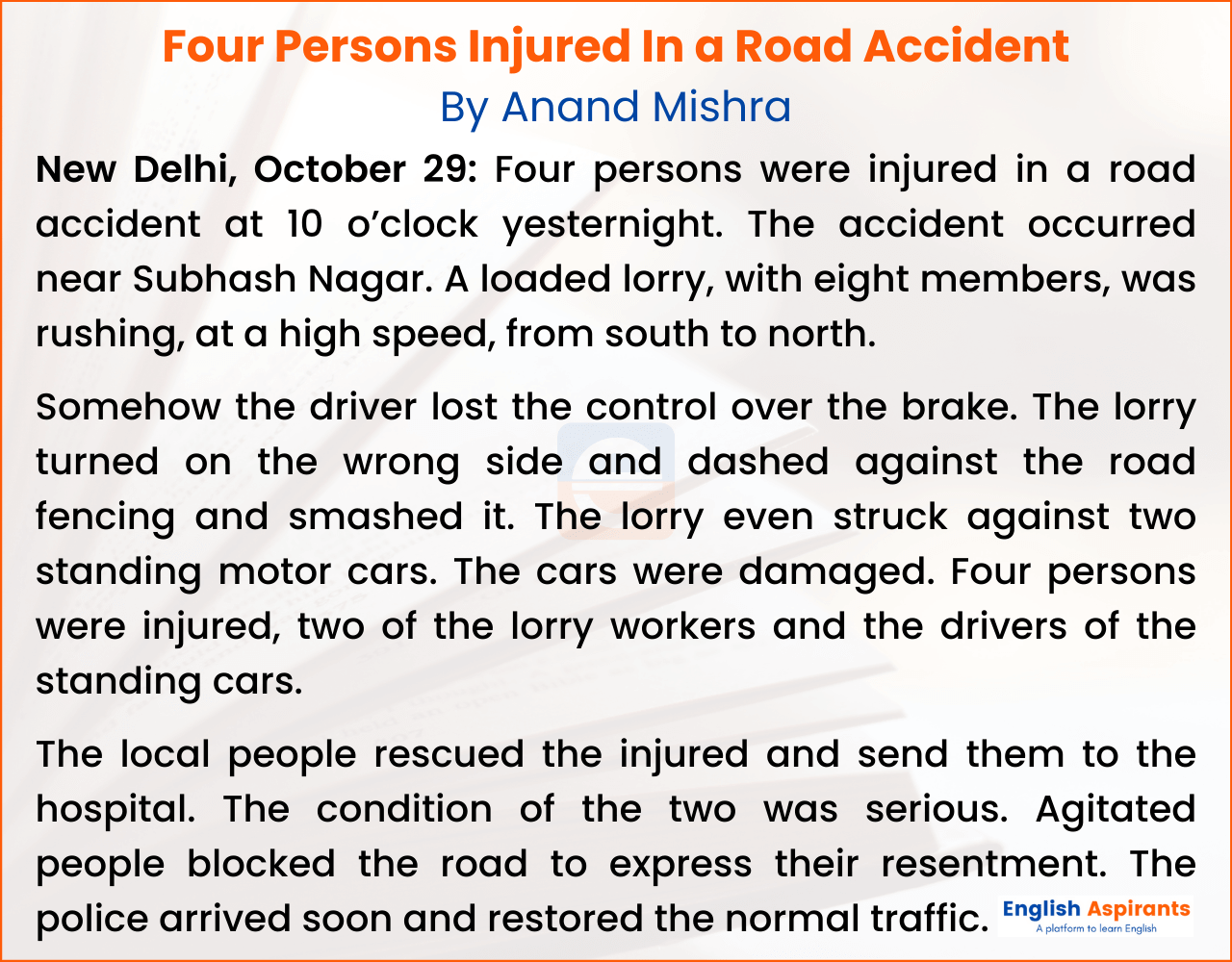 road accident report writing