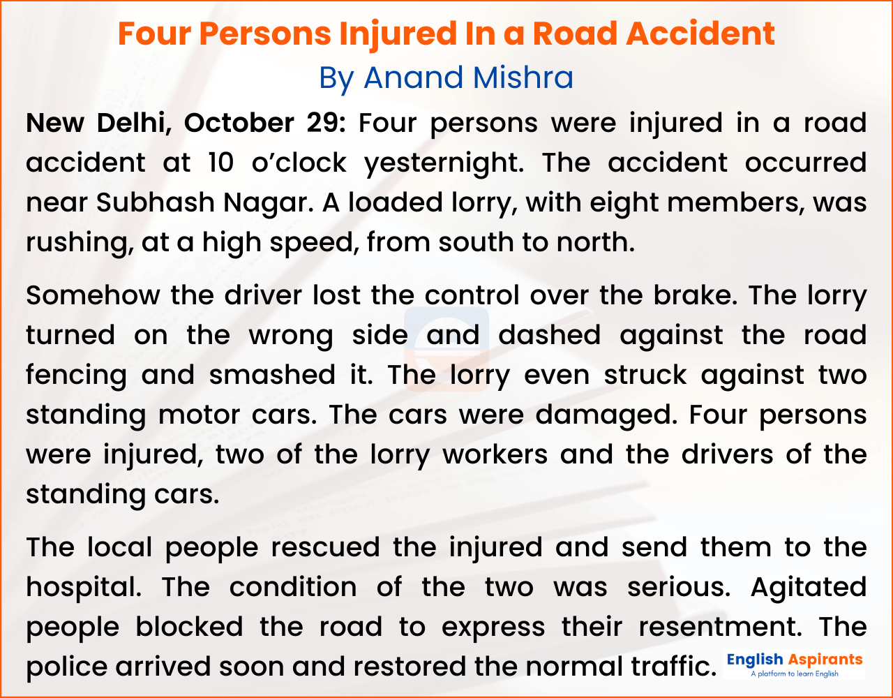 newspaper-report-writing-road-accident