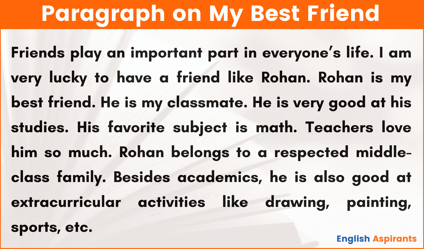 short paragraph in my best friend