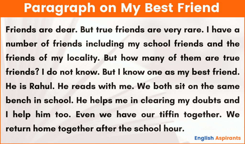 my best friend paragraph writing for kids