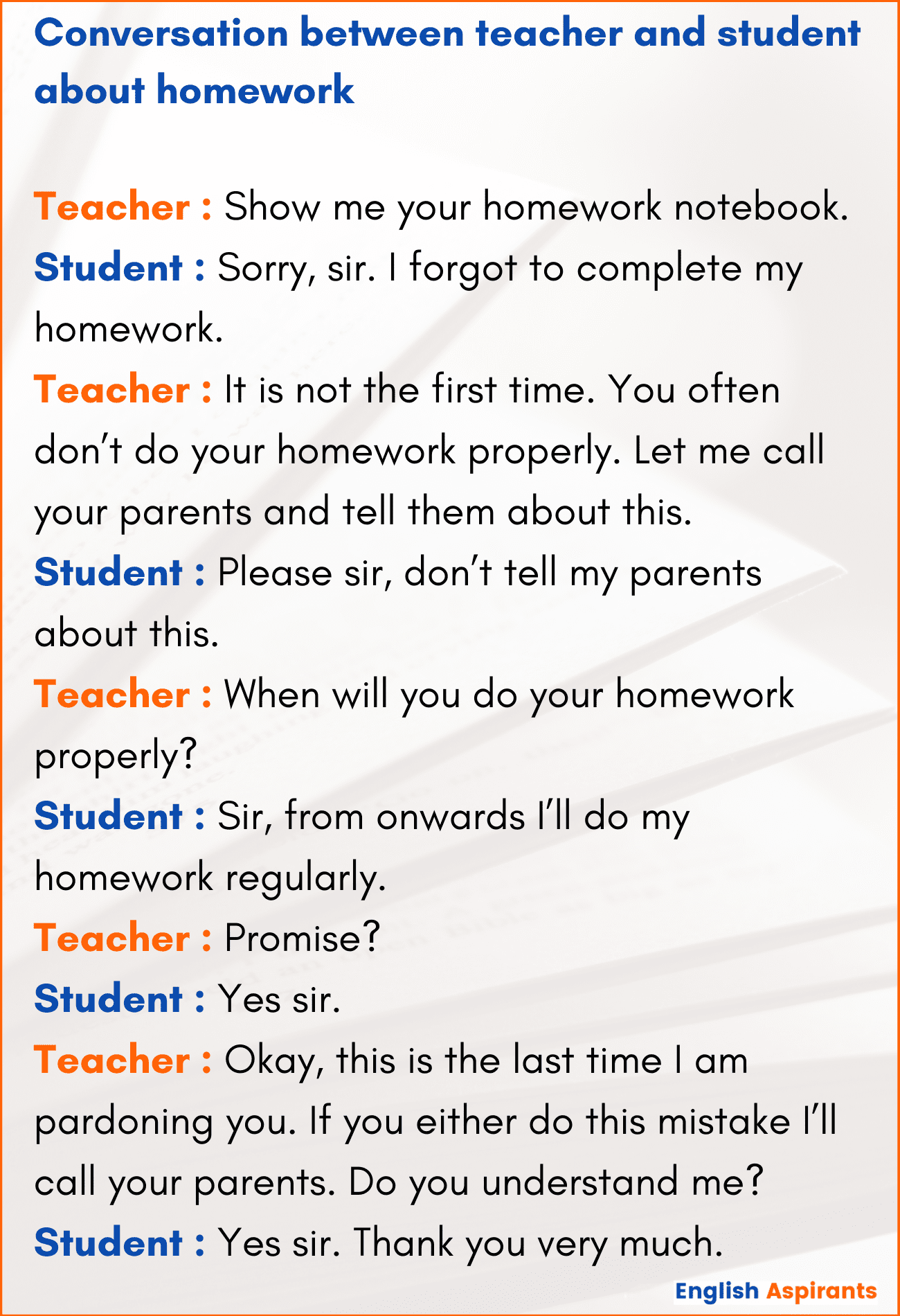 Write A Conversation Between Teacher And Student [3 Examples]