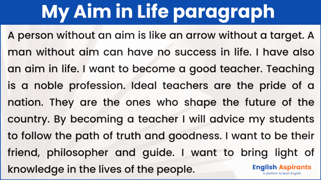 write an essay on aim in life