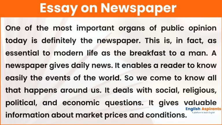 essay newspaper 200 words