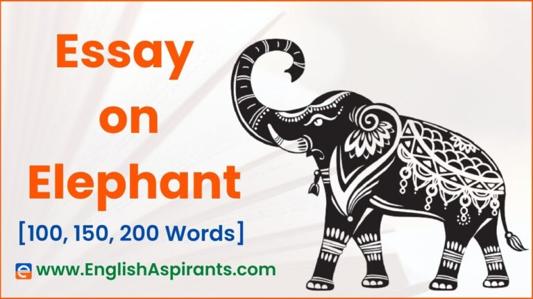 elephant essay in english 150 words