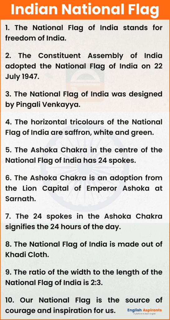 national flag essay in english 10 lines