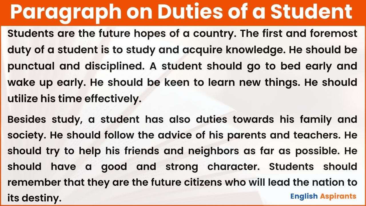 Duties of a Student Paragraph