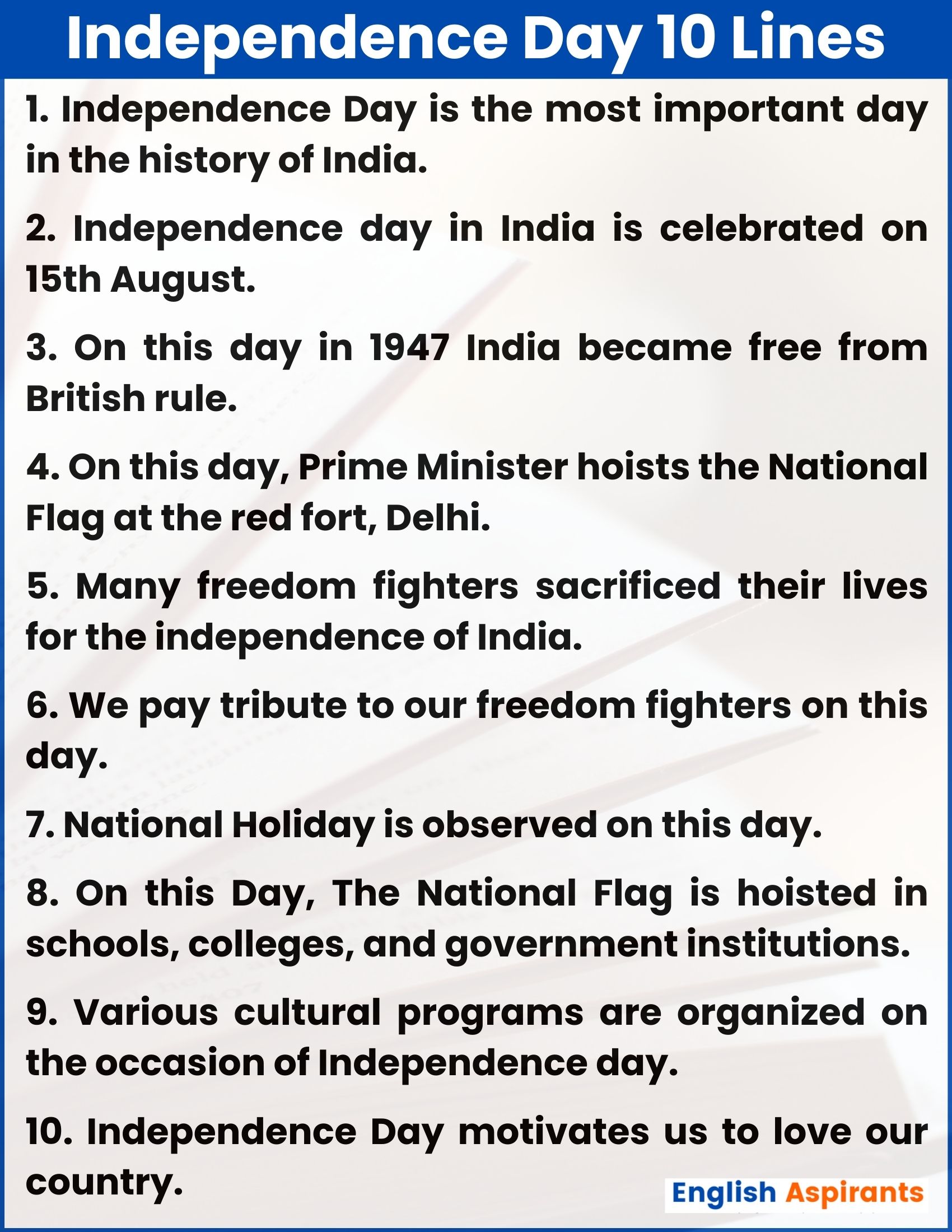 essay on independence day for kids india