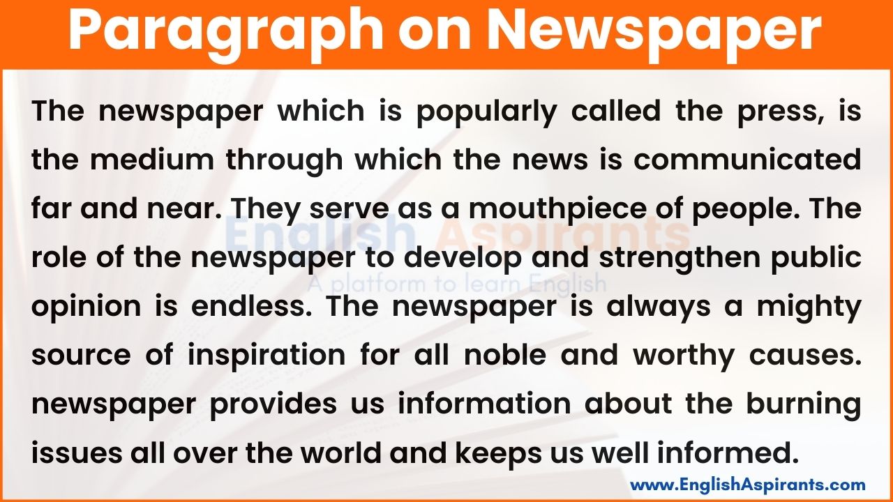 Paragraph on Newspaper