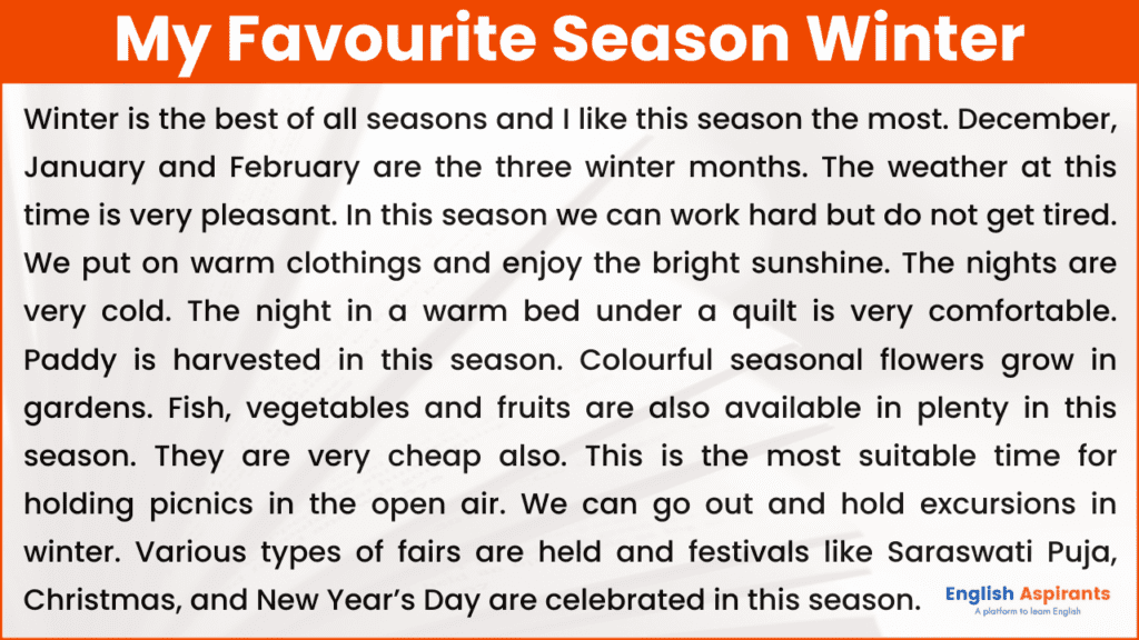 my favourite weather winter essay