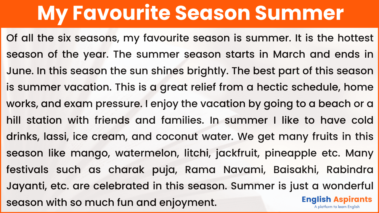 essay on summer season favourite