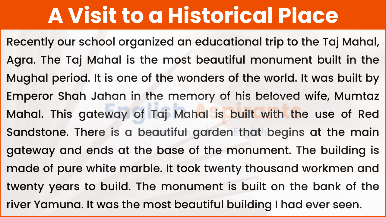 A Visit to a Historical Place Essay