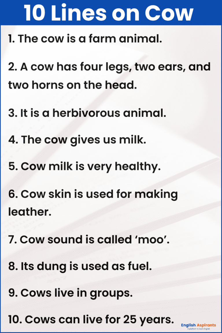 cow par 10 lines essay