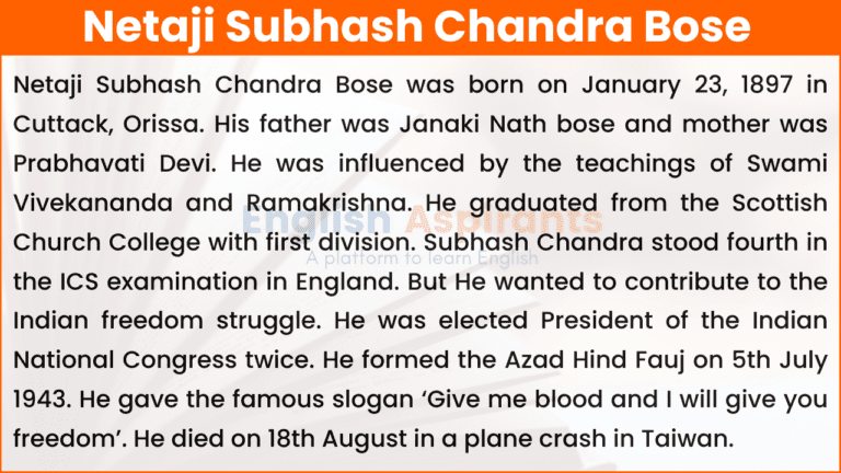 english essay on subhash chandra bose