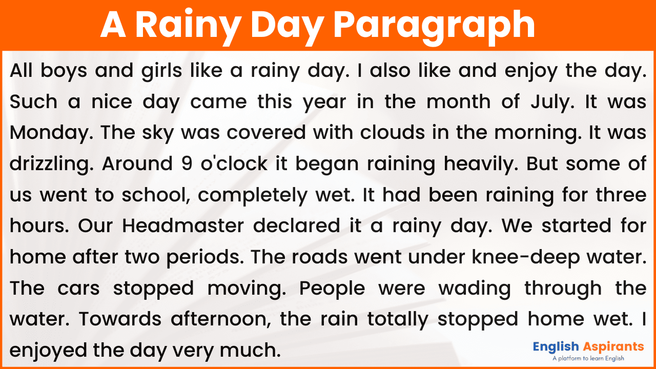a rainy day paragraph