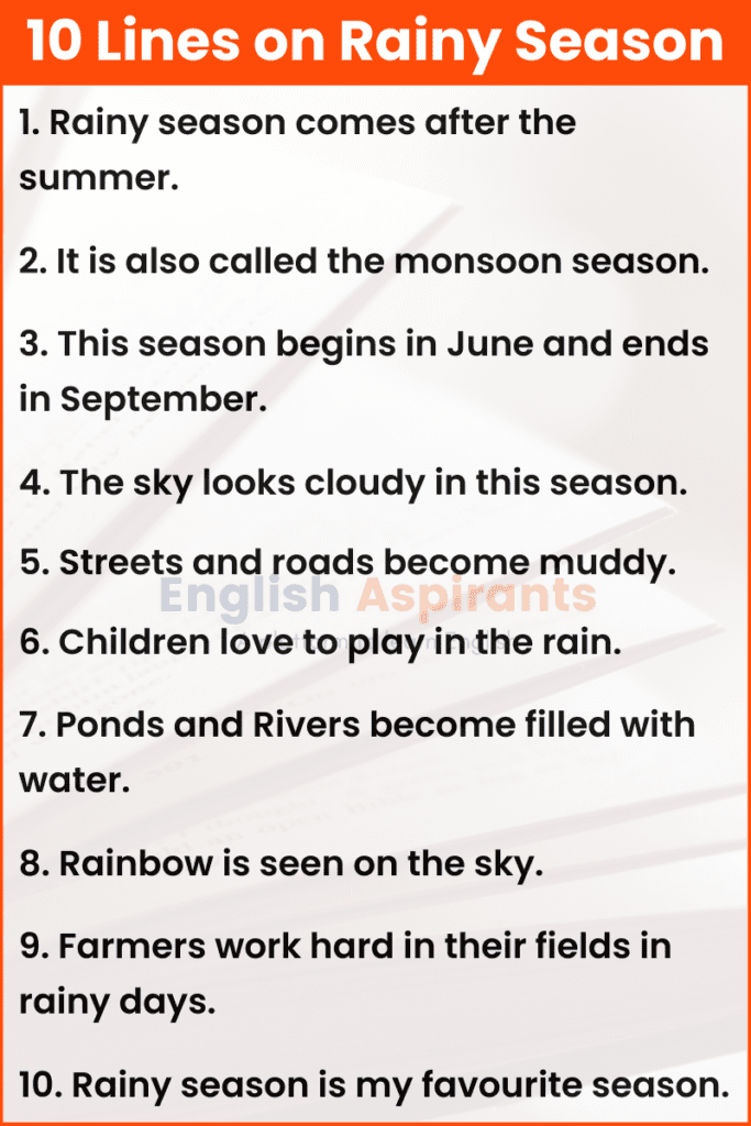 english essay on rainy season