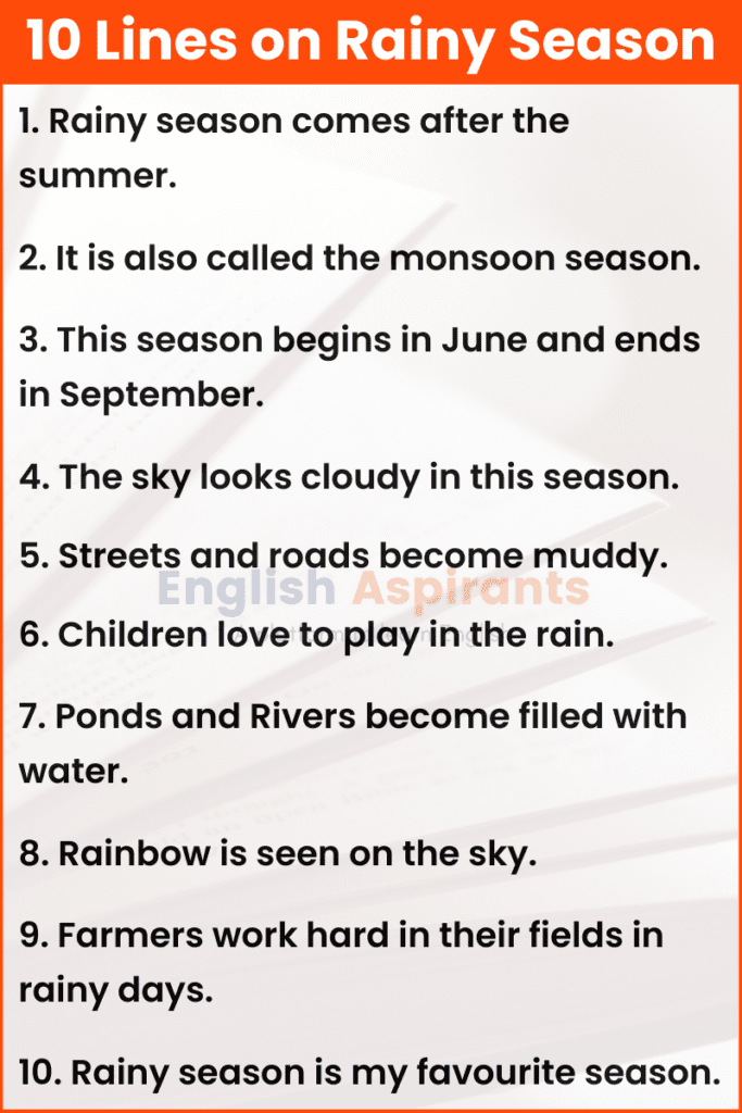 short essay rainy season