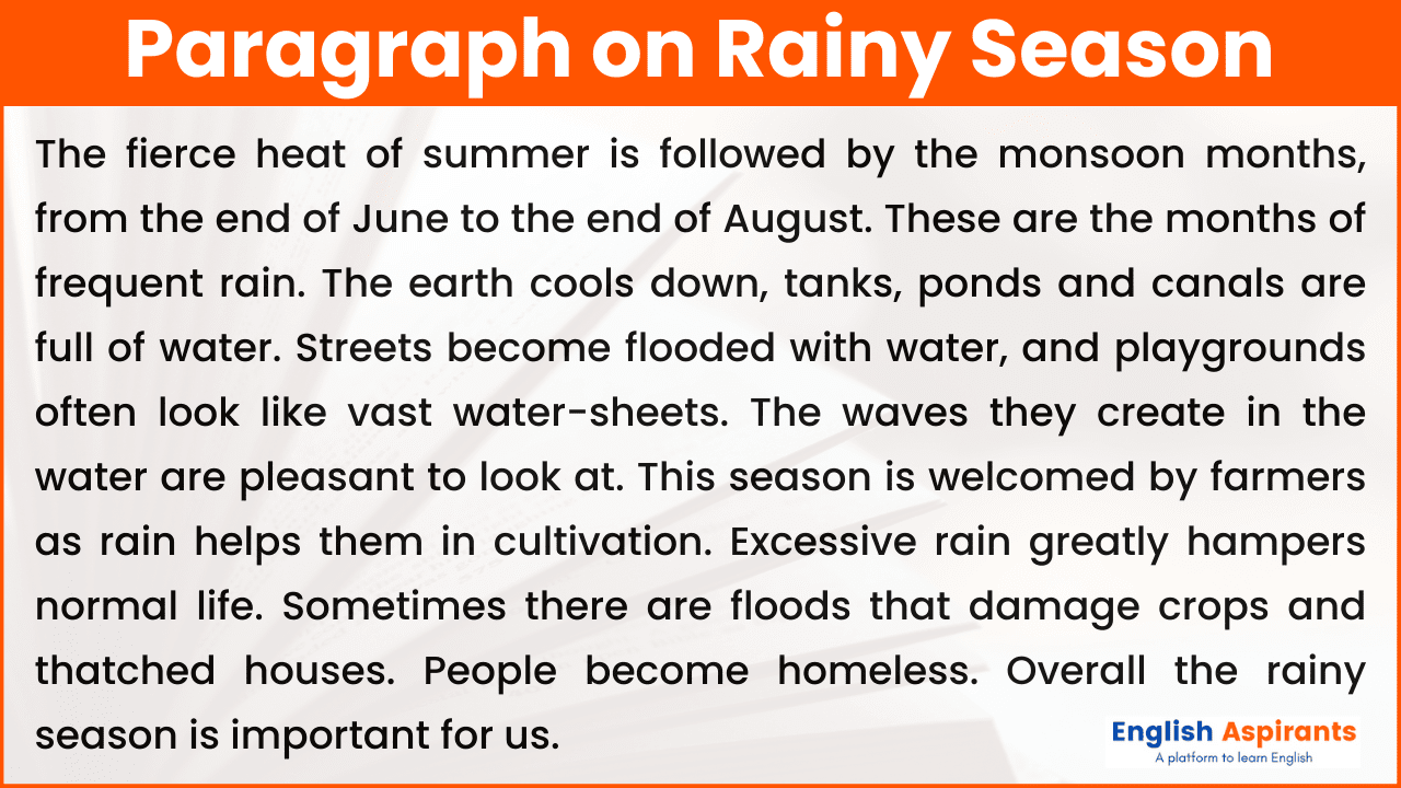 Rainy Season Paragraph in English