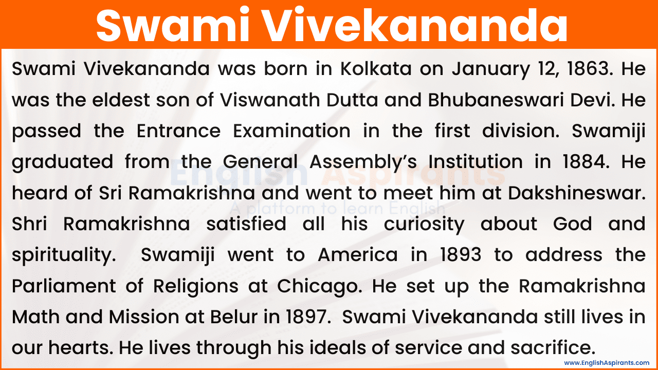 Essay on Swami Vivekananda 500 Words