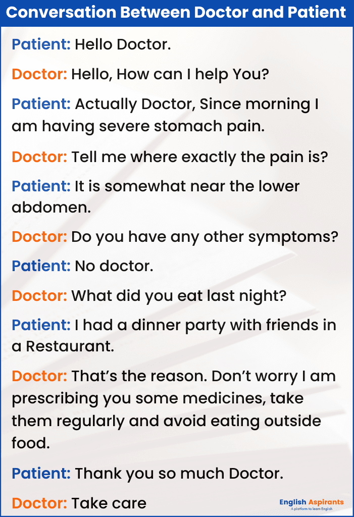 Conversation Between Doctor and Patient about Stomach Pain