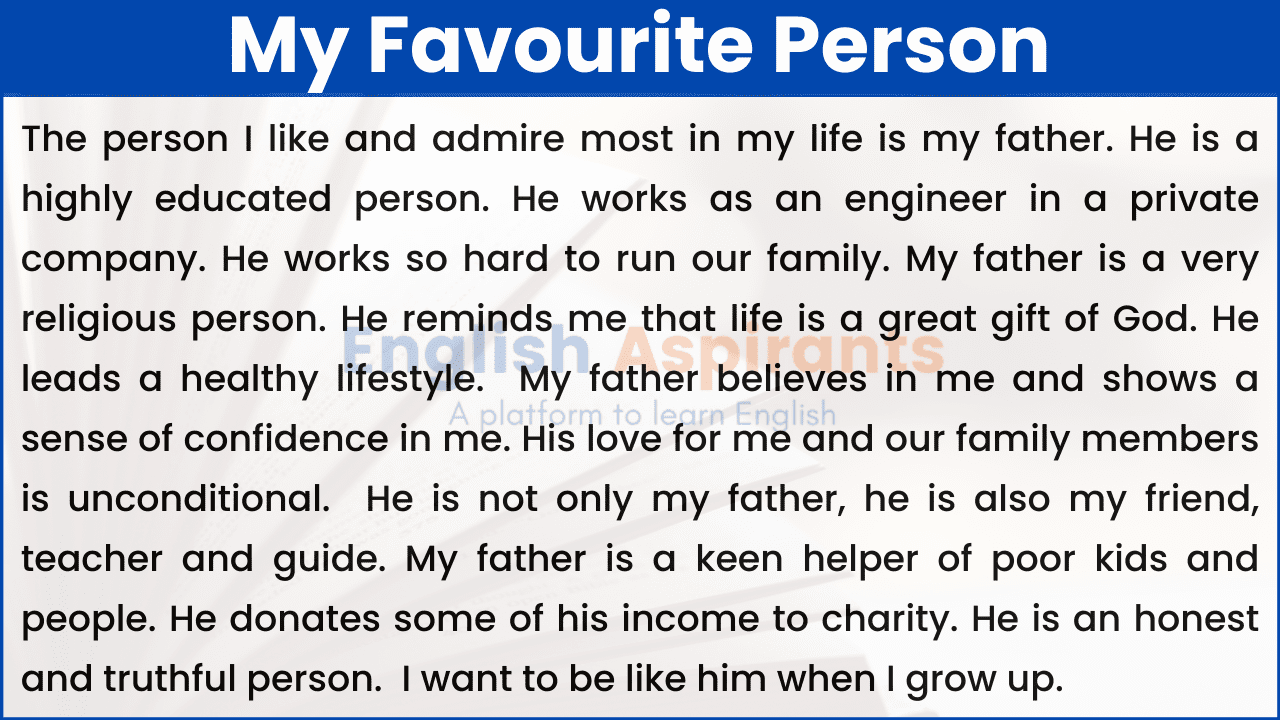 my favourite personality essay 200 words in english