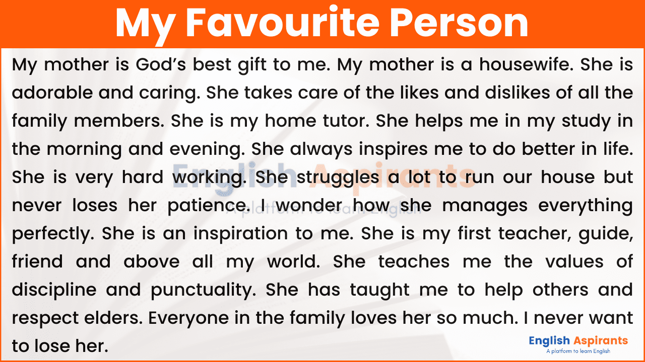 essay on my favourite person my mother