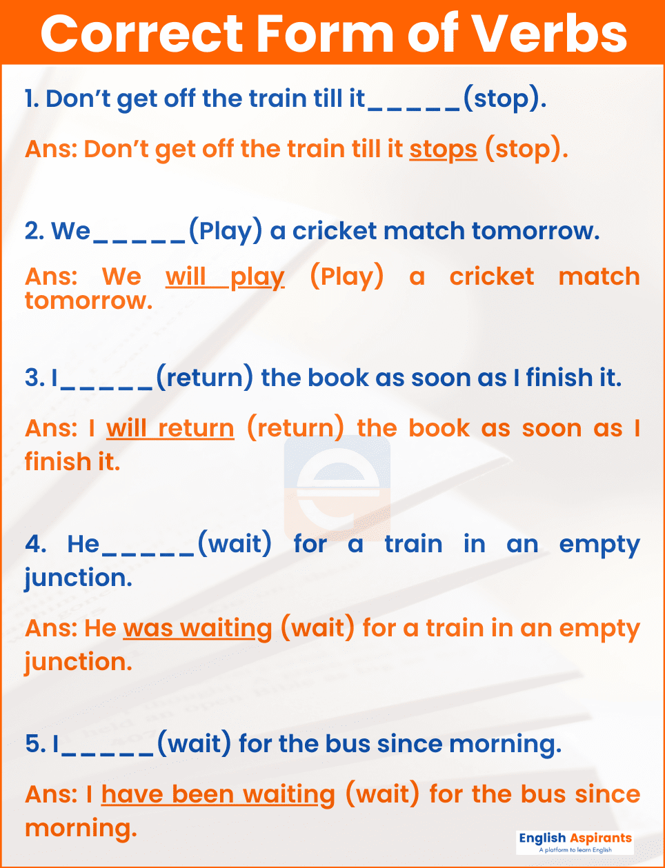 How To Fill Correct Form Of Verb