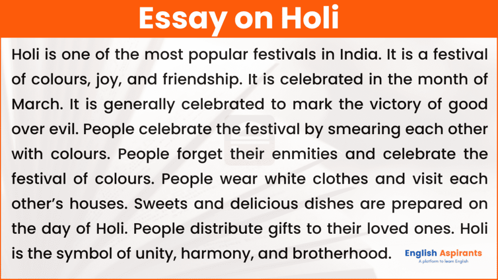 essay on holi in simple words