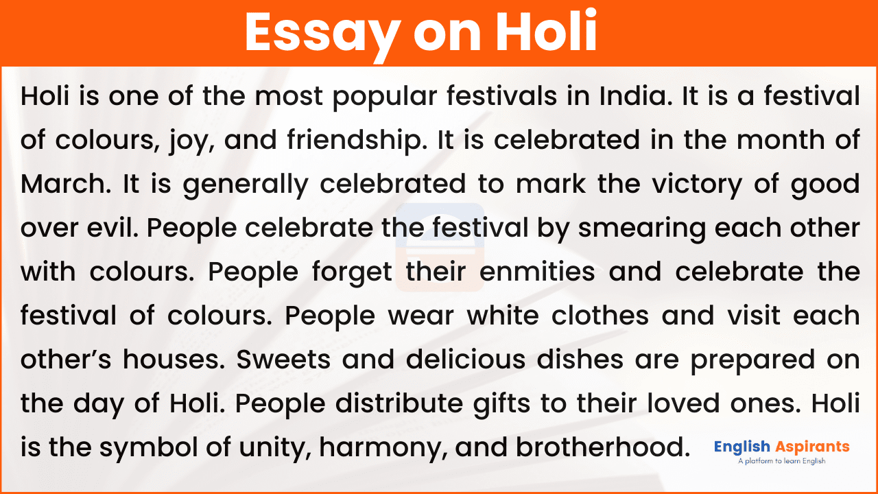 Essay on Holi in English