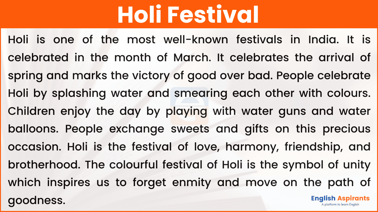 Paragraph on Holi in English