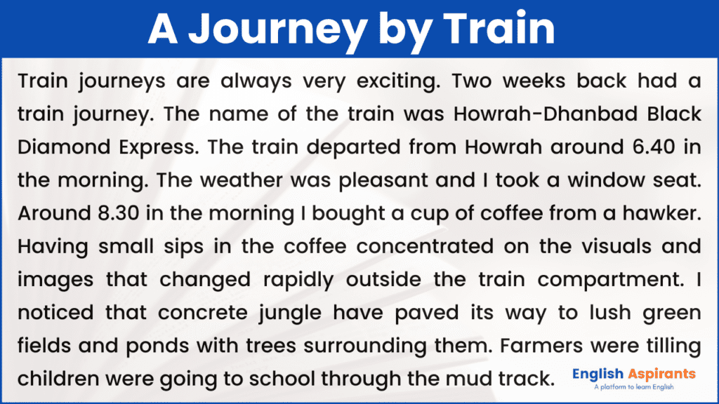 a railway journey essay for class 4